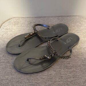 LOFT Charcoal Embellished Sandals